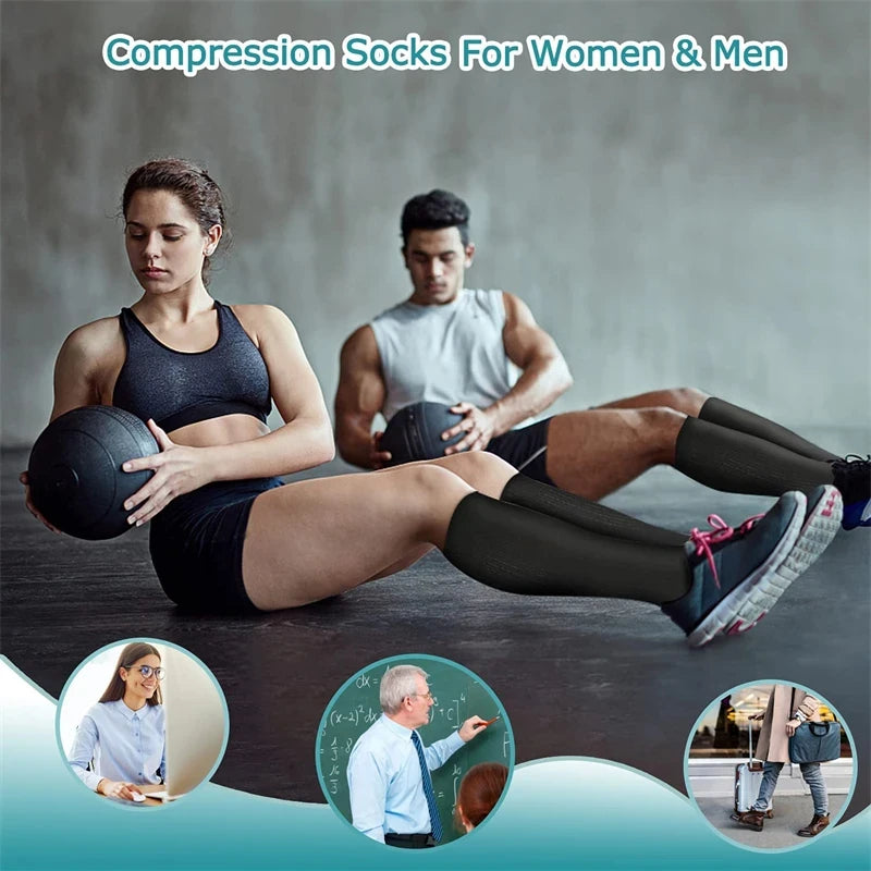 Compression Socks Medical Varicose Veins Swelling Support Legs 20-30mmHg Running Sports Socks Anti Fatigue Pain Relief Men Women