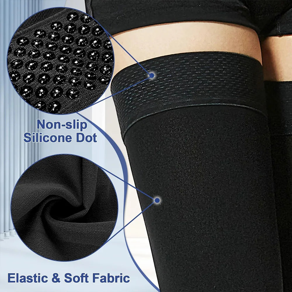 Plus Size Unisex Pressure Level 2 Compression Socks 23-32MMHG Thigh High Stress Relief Stockings for Comfort and Support