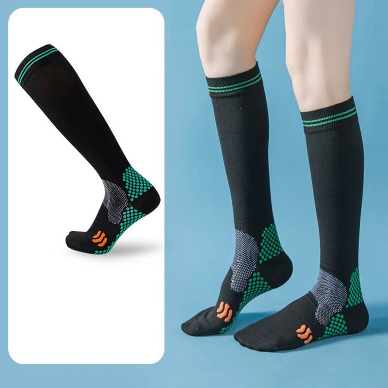 Sport Compression Socks Shock-Absorbing Anti-Slip Varicose Veins Socks Absorb Moisture Sweat Running Sports Socks Varicose Vein