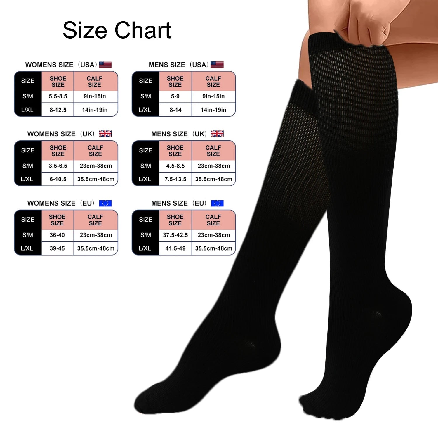 Compression Socks Medical Varicose Veins Swelling Support Legs 20-30mmHg Running Sports Socks Anti Fatigue Pain Relief Men Women