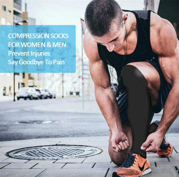 6 Pair Copper Compression Socks Women Men Anti Fatigue Pain Relief Graduated Unisex Compression Stockings Knee High 20-30 MmHg