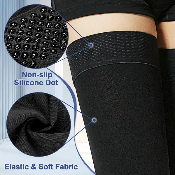 Plus Size Unisex Pressure Level 2 Compression Socks 23-32MMHG Thigh High Stress Relief Stockings for Comfort and Support