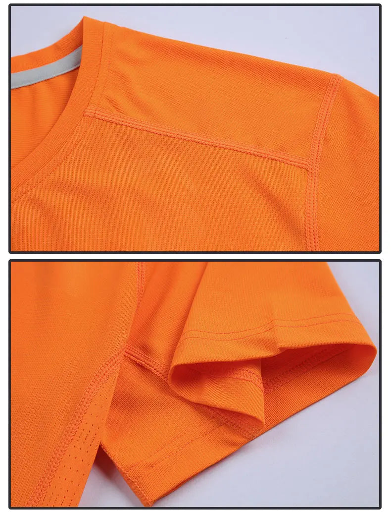 Dry Fit Men Running Shirt Tops Fitness Compression Gym Polyester Sports T-shirt Outdoor Workout Training Muscle Fit Clothing