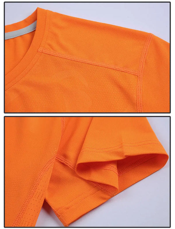 Dry Fit Men Running Shirt Tops Fitness Compression Gym Polyester Sports T-shirt Outdoor Workout Training Muscle Fit Clothing