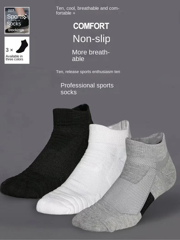 3 Pairs Breathable Mesh Athletic Terry Socks Cushioned Moisture-managing and Durable Reduces Foot for Running Hiking & Sports