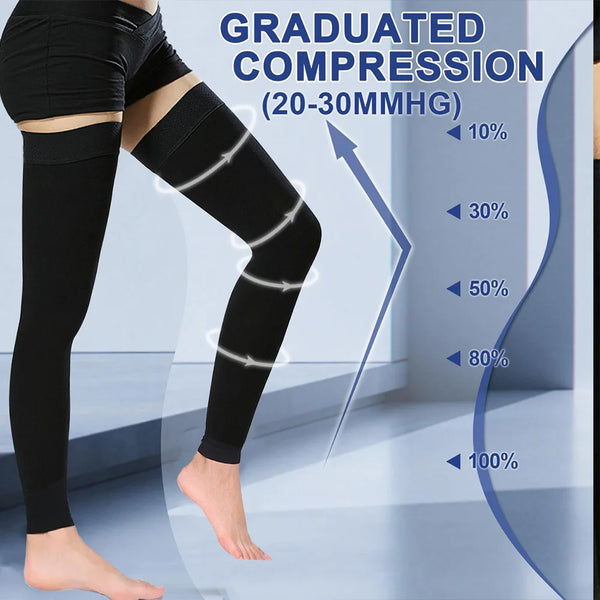 Plus Size Unisex Pressure Level 2 Compression Socks 23-32MMHG Thigh High Stress Relief Stockings for Comfort and Support