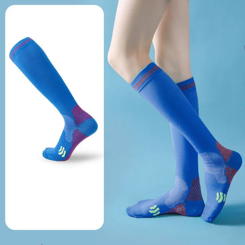 Sport Compression Socks Shock-Absorbing Anti-Slip Varicose Veins Socks Absorb Moisture Sweat Running Sports Socks Varicose Vein