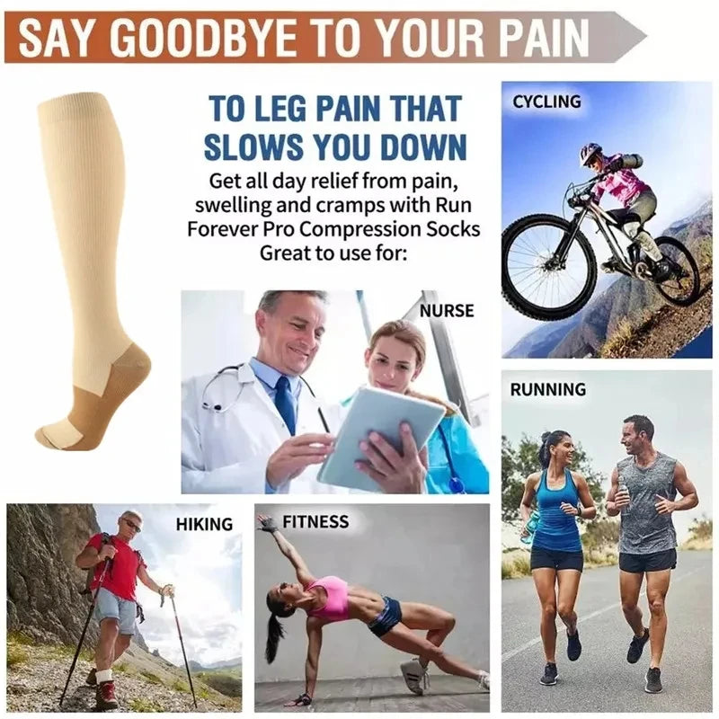 Compression Socks Medical Varicose Veins Swelling Support Legs 20-30mmHg Running Sports Socks Anti Fatigue Pain Relief Men Women
