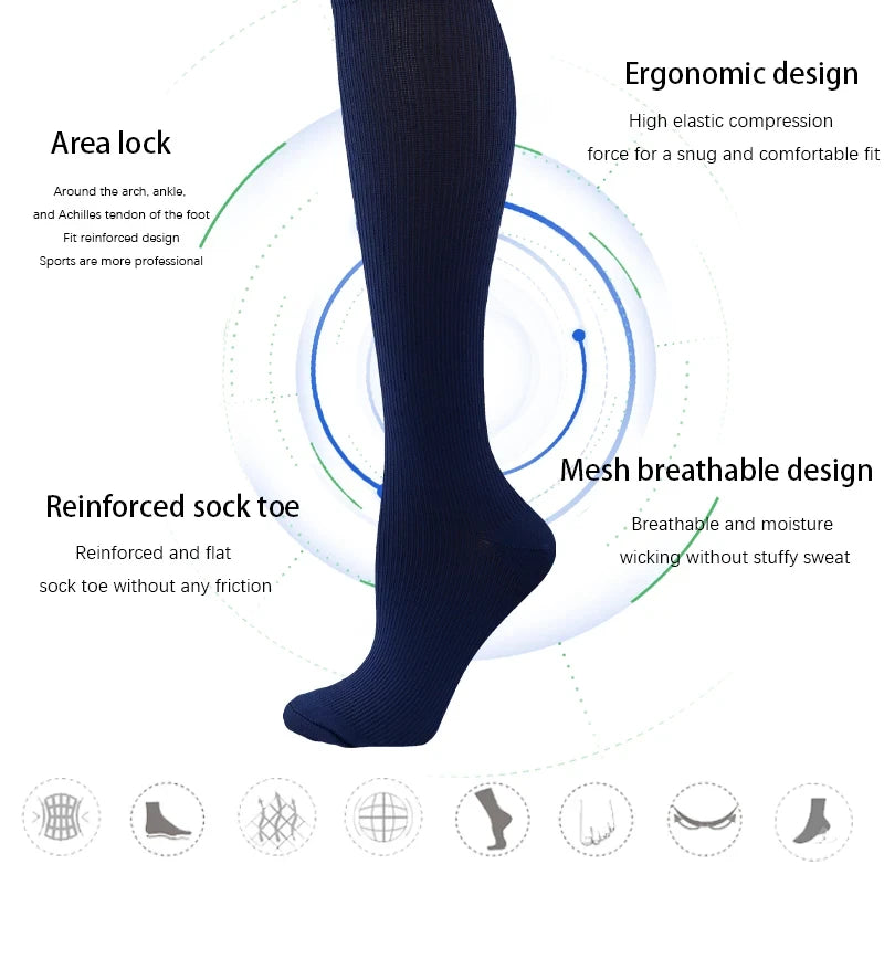 Compression Socks Medical Varicose Veins Swelling Support Legs 20-30mmHg Running Sports Socks Anti Fatigue Pain Relief Men Women