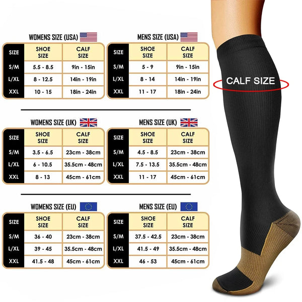 Compression Socks Medical Varicose Veins Swelling Support Legs 20-30mmHg Running Sports Socks Anti Fatigue Pain Relief Men Women