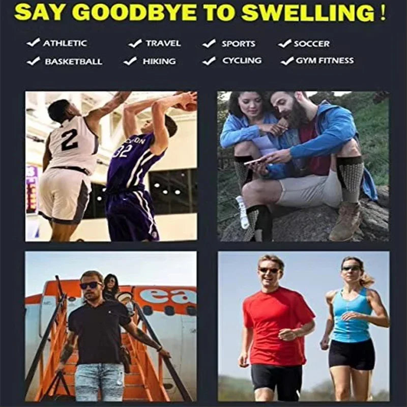 Sport Compression Socks Shock-Absorbing Anti-Slip Varicose Veins Socks Absorb Moisture Sweat Running Sports Socks Varicose Vein