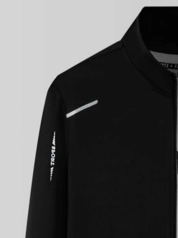 Men's casual sportswear set, spring and autumn stand-up collar open jacket, elastic waist pants, two-piece set, fashionable runn