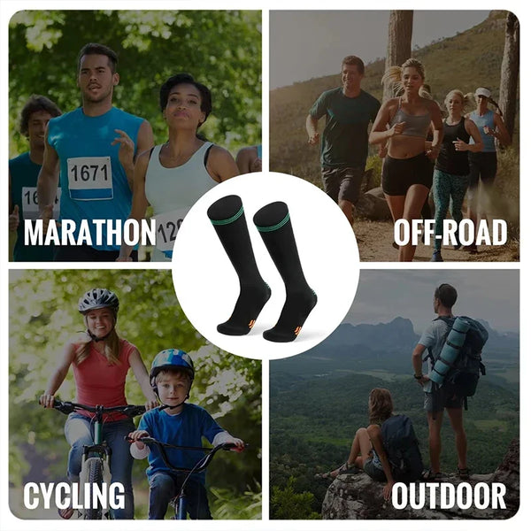 Sport Compression Socks Shock-Absorbing Anti-Slip Varicose Veins Socks Absorb Moisture Sweat Running Sports Socks Varicose Vein